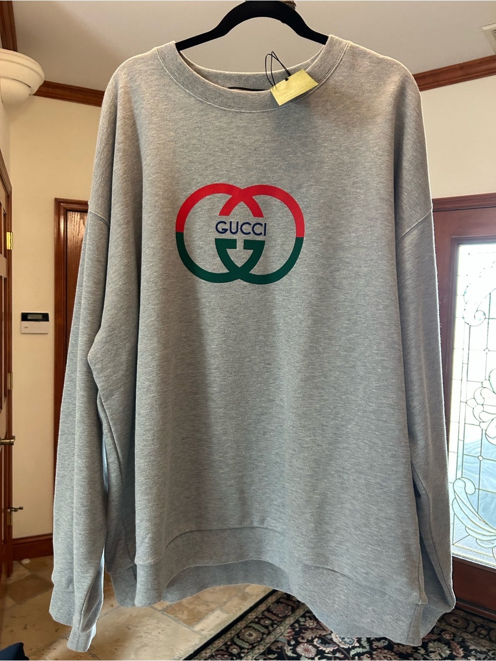 Men's Gucci, gray cotton interlocking G sweatshirt size XXXL made in Italy